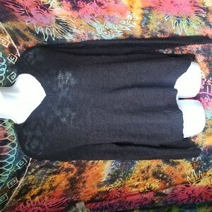 Roxy Black Cotton Knit Oversized Slouchy Hoodie Sz XS